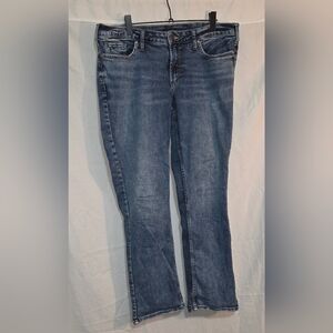 Silver Jeans Suki Size 18 Mid Rise Straight Leg Slightly Distressed